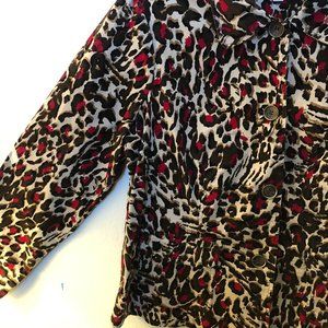 Charter Club Women's Plus Leopard Thin Cord Jacket